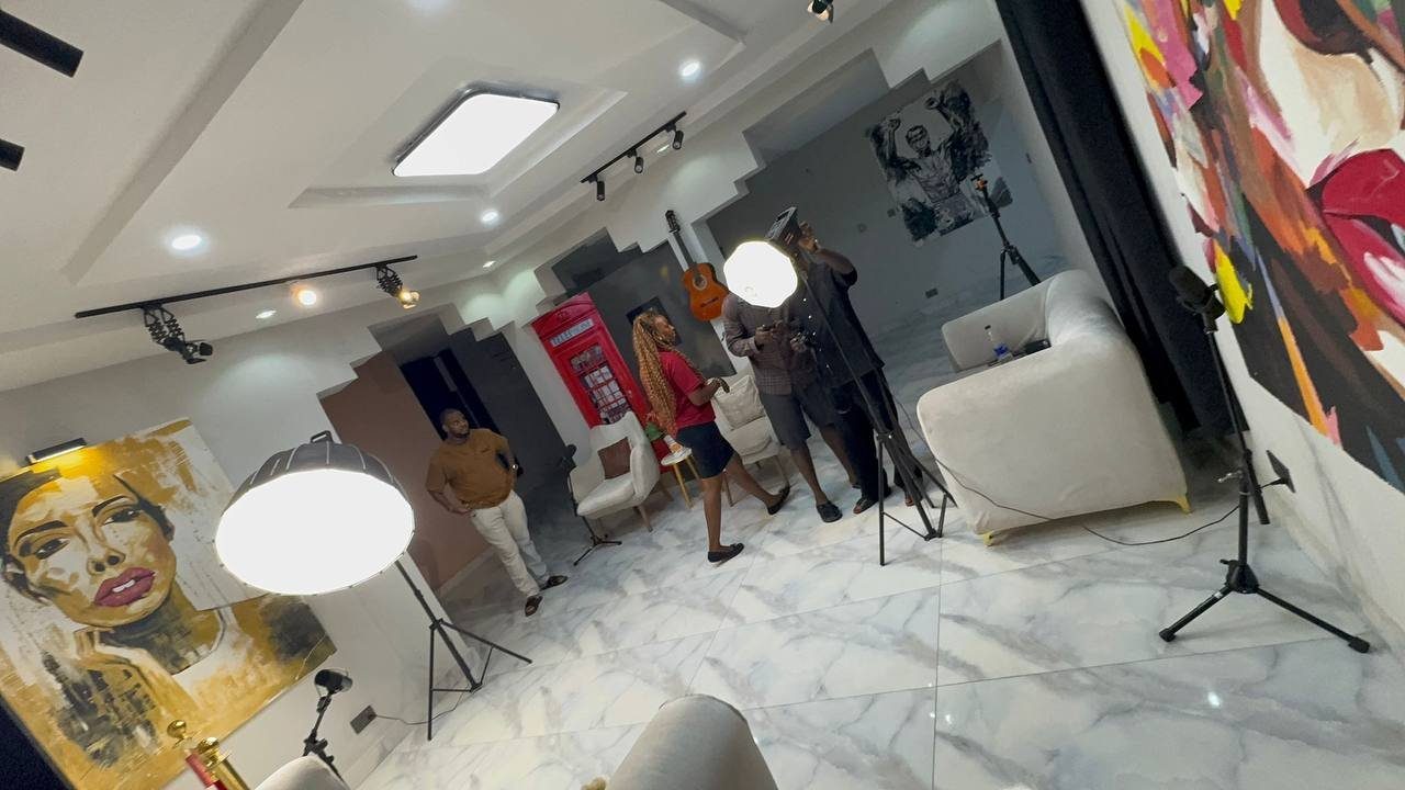 The photography studio at AKRAFTHAUS, lit and dressed